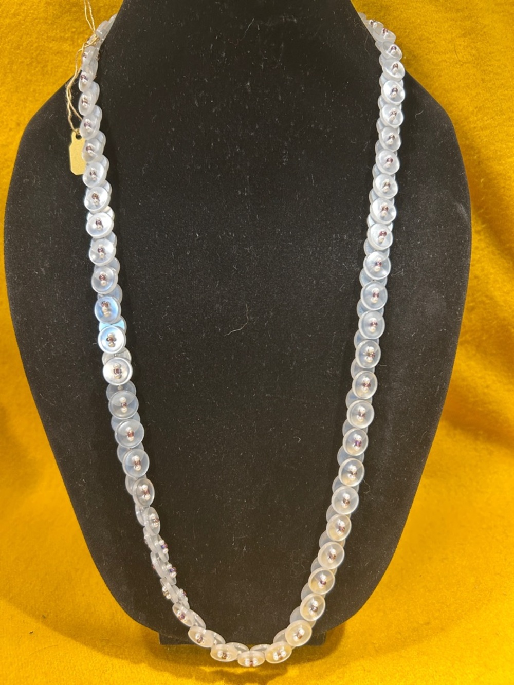 Bundle 3-$40 Vintage White Beaded Buttons Woman’s Necklace With